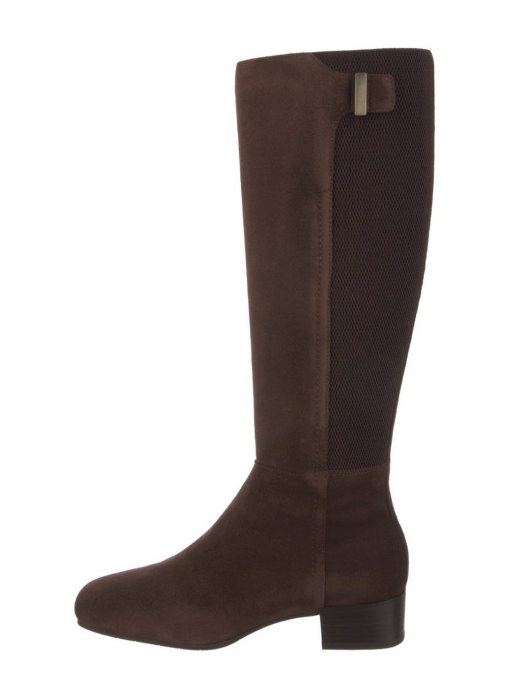 Aquatalia Letizia Suede Elastic Espresso Brown Knee-High Riding Boots NWB Size 7